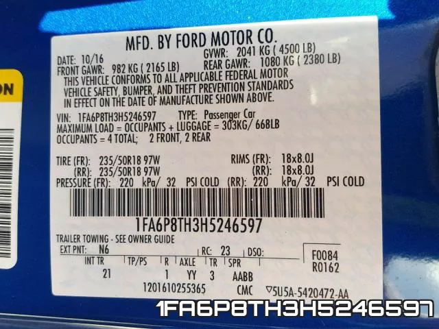 1FA6P8TH3H5246597 фото 2