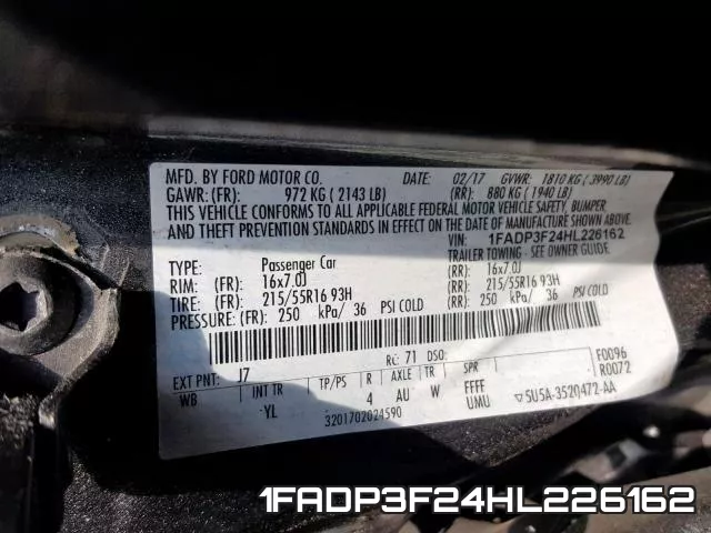 1FADP3F24HL226162 фото 2