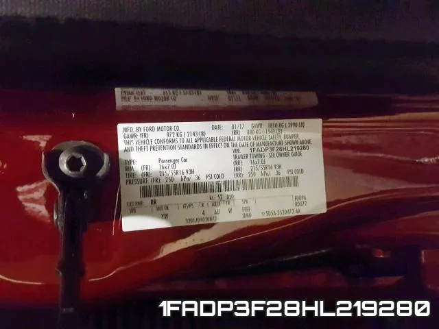 1FADP3F28HL219280 фото 2