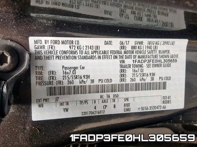 1FADP3FE0HL305659 фото 2