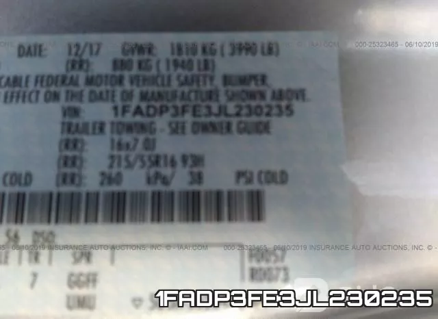 1FADP3FE3JL230235 фото 10
