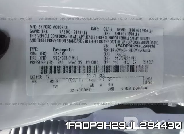 1FADP3H29JL294430 фото 10