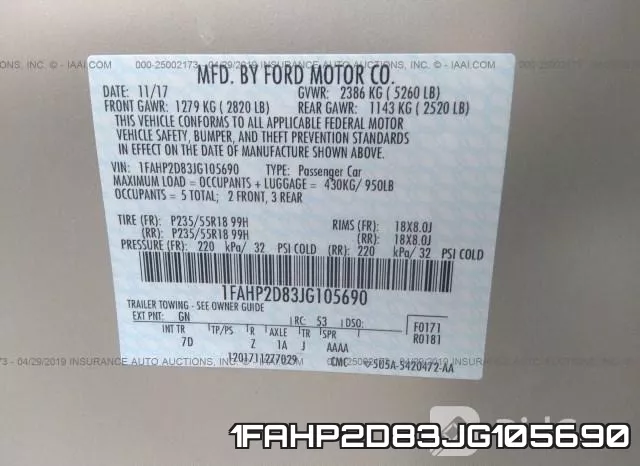 1FAHP2D83JG105690 фото 10
