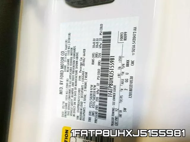 1FATP8UHXJ5155981 фото 2