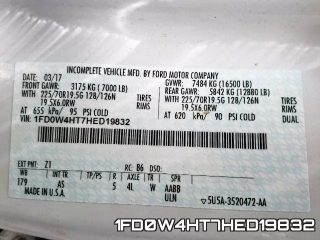 1FD0W4HT7HED19832 фото 2