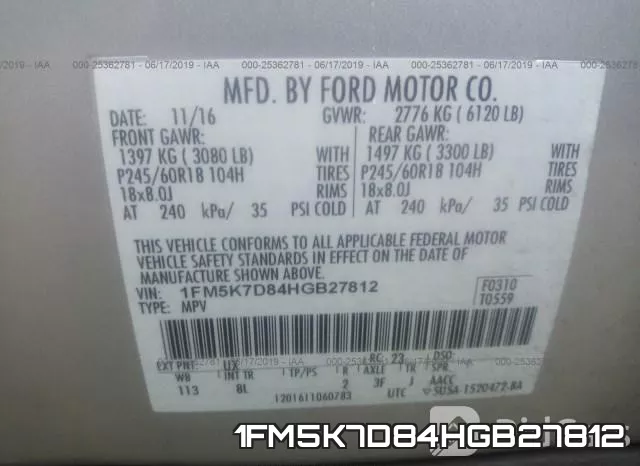 1FM5K7D84HGB27812 фото 10