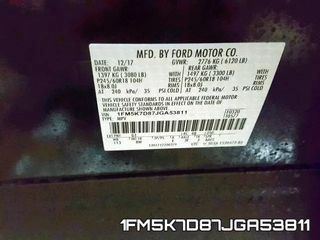 1FM5K7D87JGA53811 фото 2