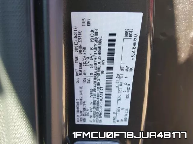 1FMCU0F78JUA48177 фото 2