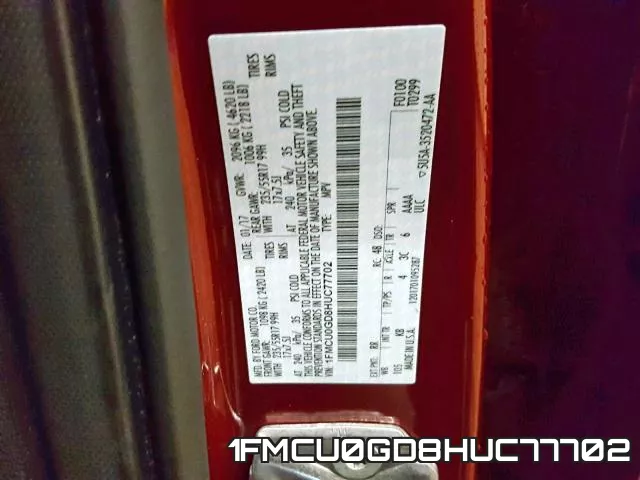 1FMCU0GD8HUC77702 фото 2