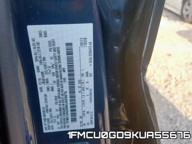 1FMCU0GD9KUA55676 фото 2