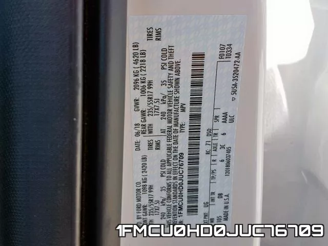1FMCU0HD0JUC76709 фото 2