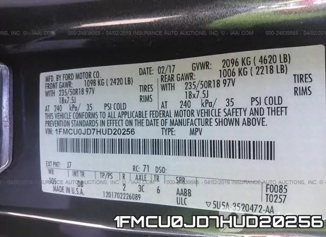1FMCU0JD7HUD20256 фото 10