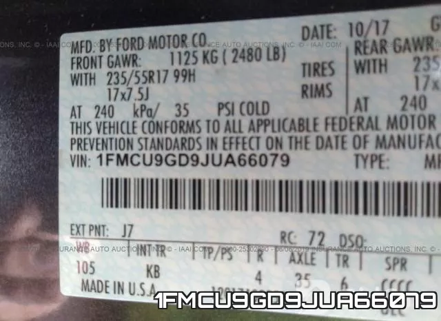 1FMCU9GD9JUA66079 фото 10