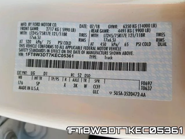 1FT8W3DT7KEC05361 фото 2