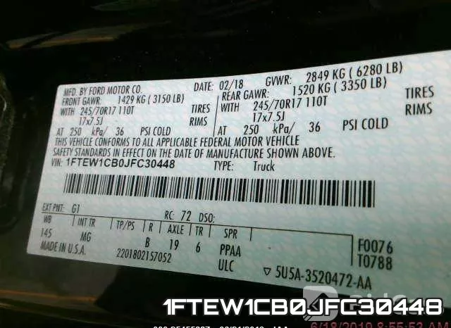 1FTEW1CB0JFC30448 фото 10