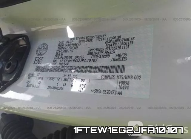 1FTEW1EG2JFA10107 фото 10