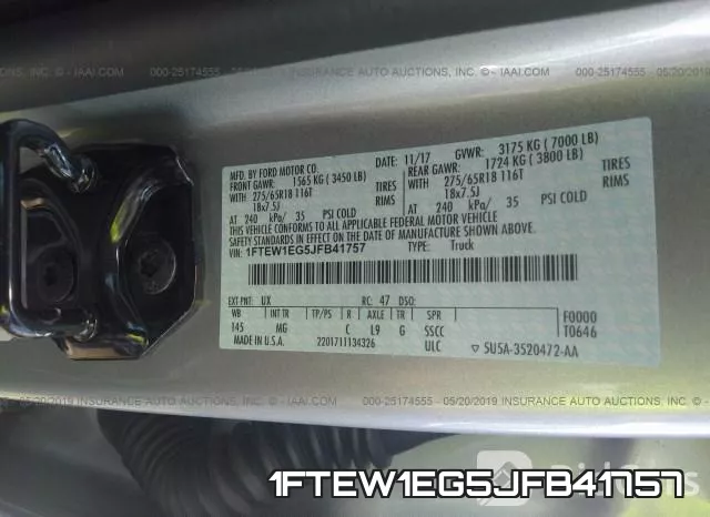 1FTEW1EG5JFB41757 фото 10