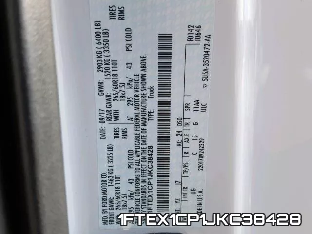 1FTEX1CP1JKC38428 фото 2