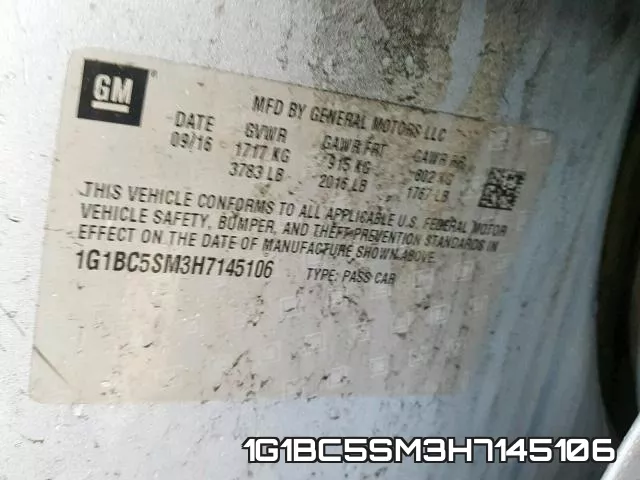 1G1BC5SM3H7145106 фото 2