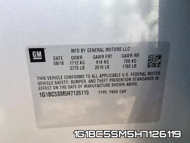 1G1BC5SM5H7126119 фото 2