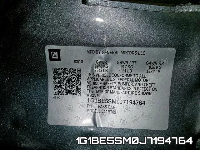 1G1BE5SM0J7194764 фото 2