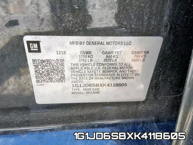 1G1JD6SBXK4118605 фото 2