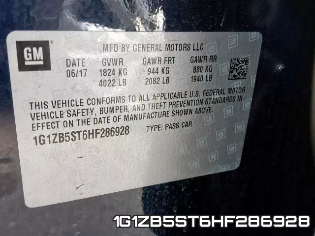 1G1ZB5ST6HF286928 фото 2