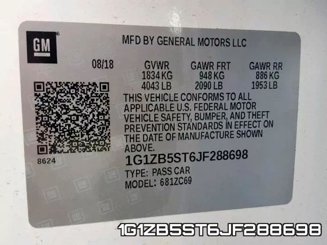 1G1ZB5ST6JF288698 фото 2