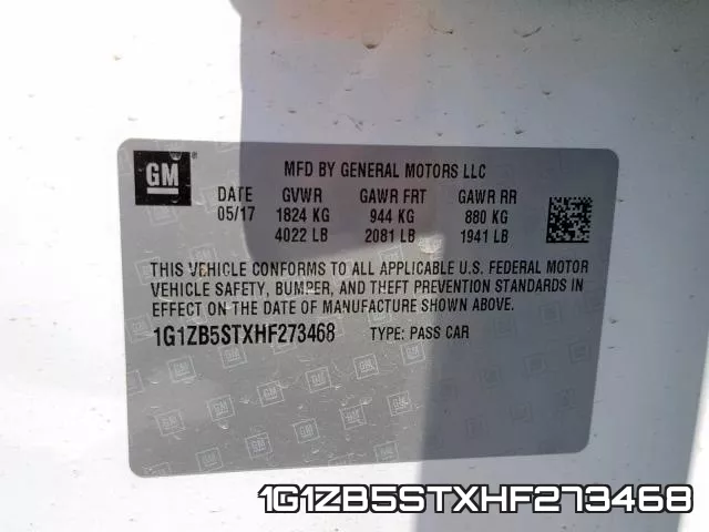 1G1ZB5STXHF273468 фото 2