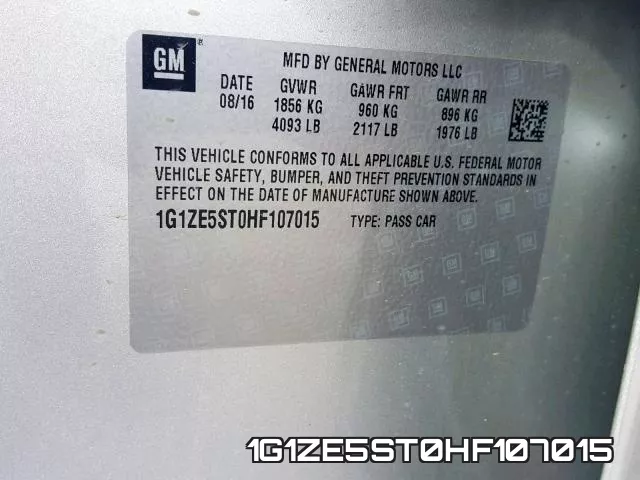 1G1ZE5ST0HF107015 фото 2