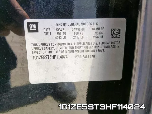 1G1ZE5ST3HF114024 фото 2