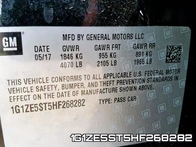 1G1ZE5ST5HF268282 фото 2