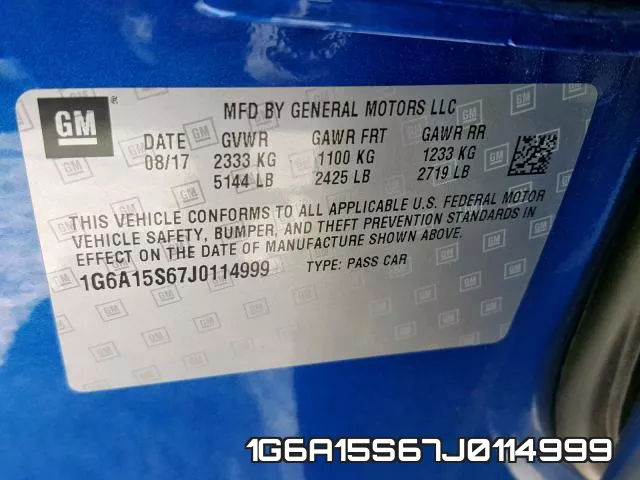 1G6A15S67J0114999 фото 2