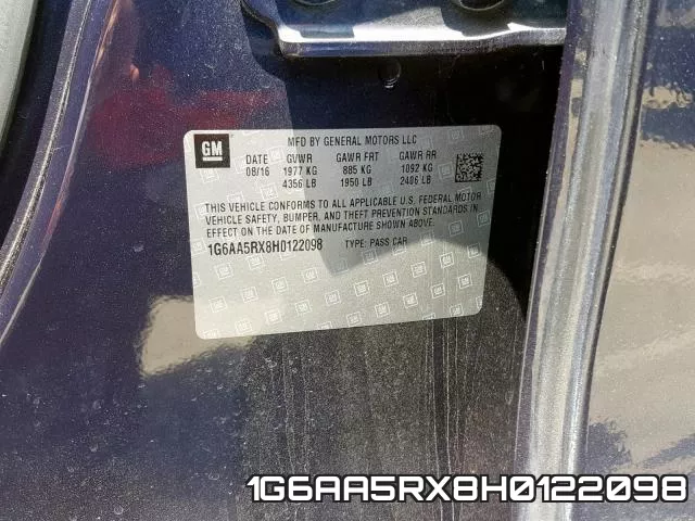 1G6AA5RX8H0122098 фото 2