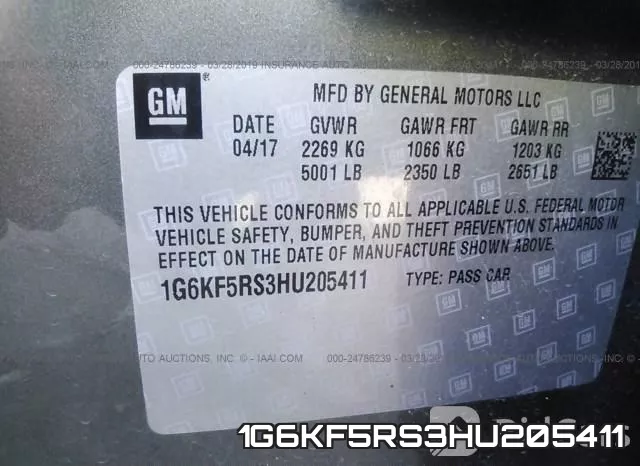 1G6KF5RS3HU205411 фото 10