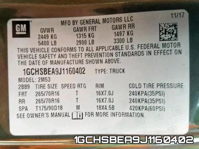 1GCHSBEA9J1160402 фото 2