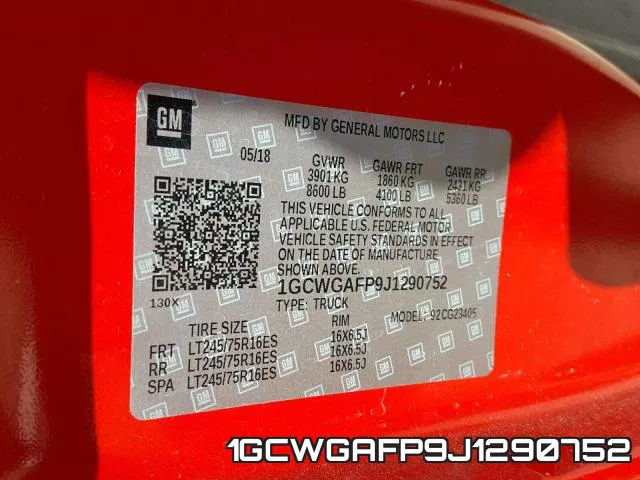 1GCWGAFP9J1290752 фото 2