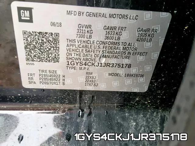 1GYS4CKJ1JR375178 фото 2