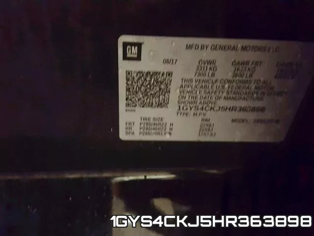 1GYS4CKJ5HR363898 фото 2
