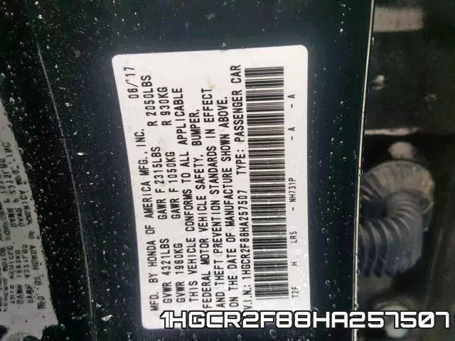 1HGCR2F88HA257507 фото 2