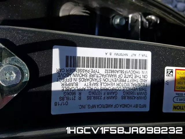 1HGCV1F58JA098232 фото 2