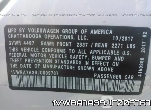 1VWBA7A39JC009767 фото 10