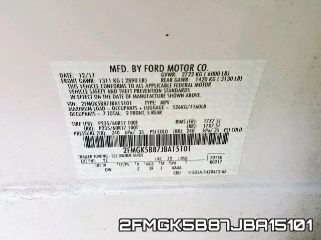 2FMGK5B87JBA15101 фото 2