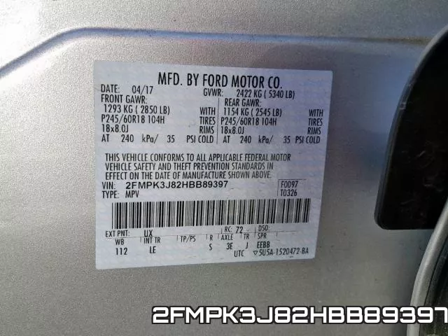 2FMPK3J82HBB89397 фото 2