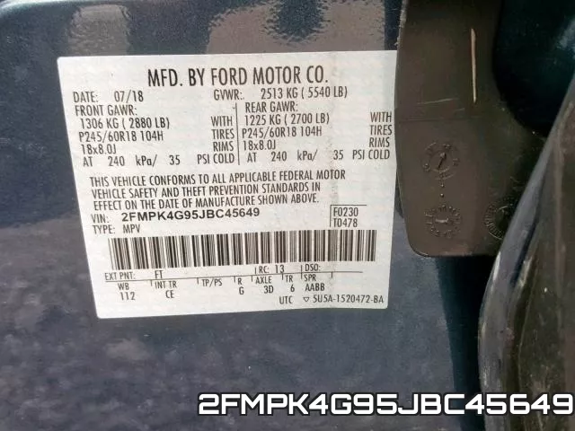 2FMPK4G95JBC45649 фото 2