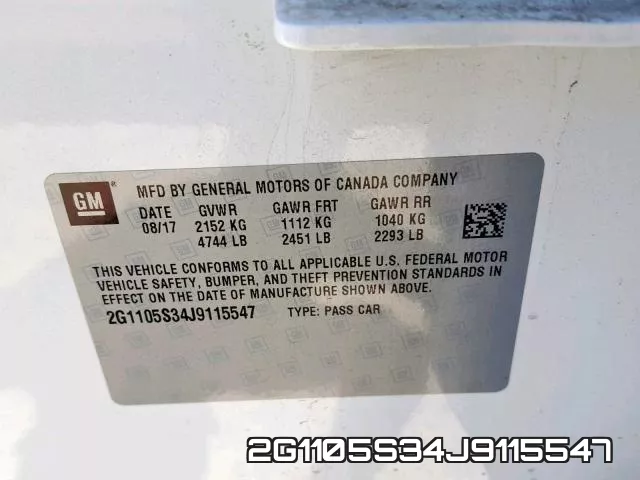 2G1105S34J9115547 фото 2
