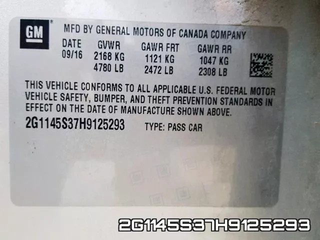 2G1145S37H9125293 фото 2