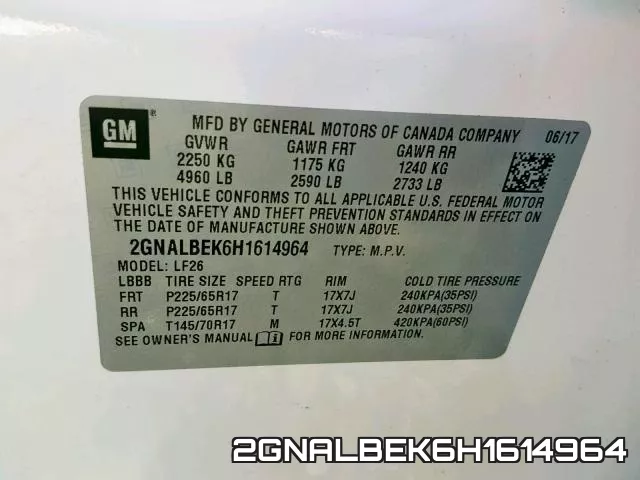 2GNALBEK6H1614964 фото 2