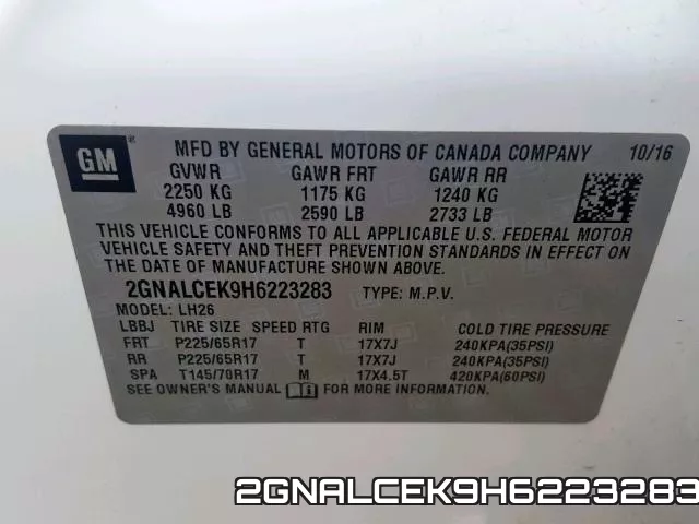 2GNALCEK9H6223283 фото 2