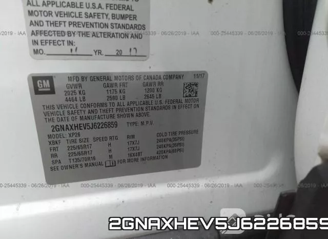 2GNAXHEV5J6226859 фото 10